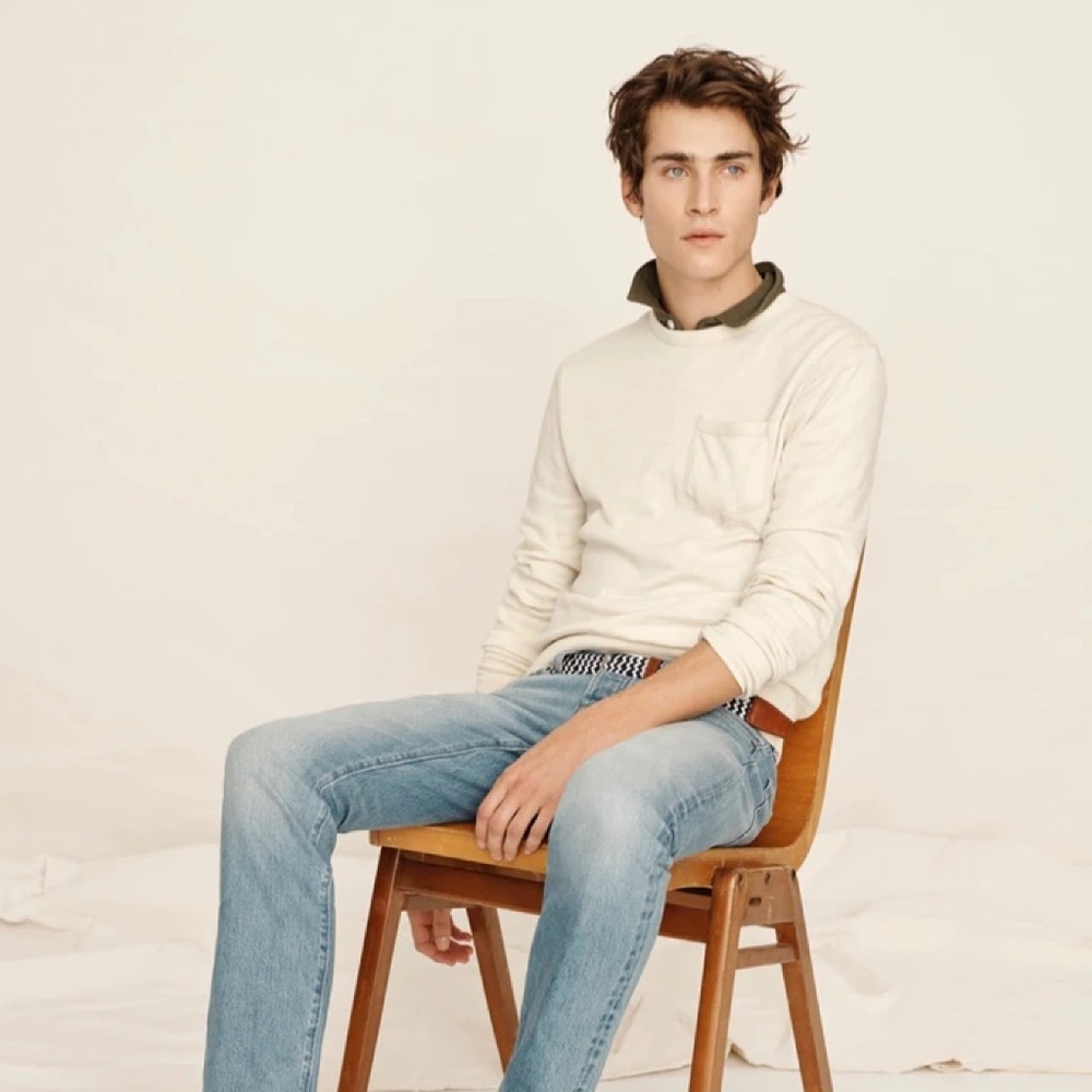 J. Crew Lightweight sun-faded french terry pocket sweatshirt